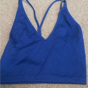 Dynamite Blue Ribbed Tank Top